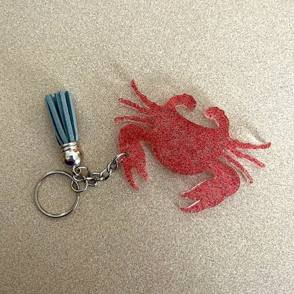 Hand Crafted Accessories - Handmade Crab Keychain